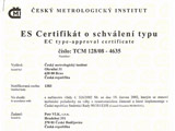 ES certifikát o schválení typu